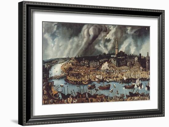 The Port of Seville, c.1590-Alonso Sanchez Coello-Framed Giclee Print