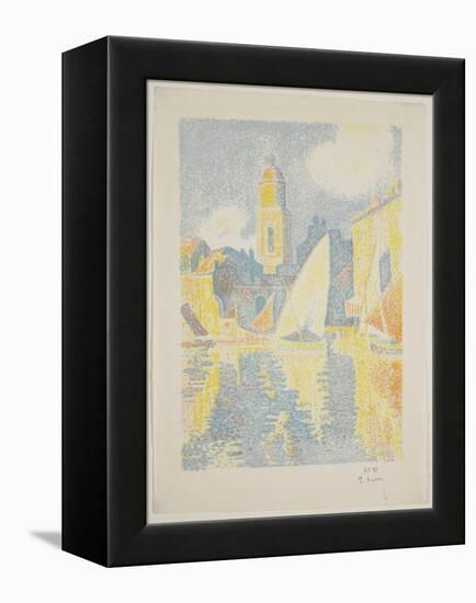 The Port of St. Tropez, 1897-98 (Colour Litho)-Paul Signac-Framed Premier Image Canvas