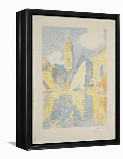 The Port of St. Tropez, 1897-98 (Colour Litho)-Paul Signac-Framed Premier Image Canvas