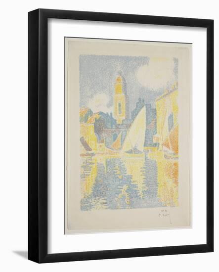 The Port of St. Tropez, 1897-98 (Colour Litho)-Paul Signac-Framed Giclee Print