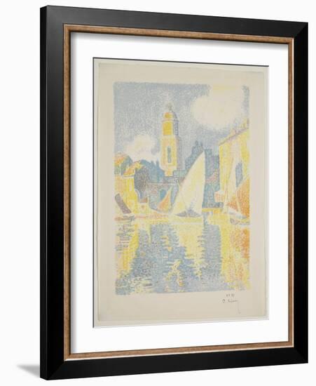 The Port of St. Tropez, 1897-98 (Colour Litho)-Paul Signac-Framed Giclee Print