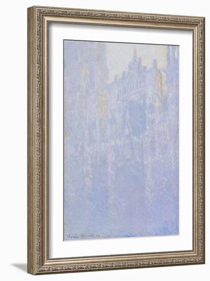 The Portal of Rouen Cathedral in the Morning Fog (Le Portal, Brouillard Matinal), 1894-Claude Monet-Framed Giclee Print