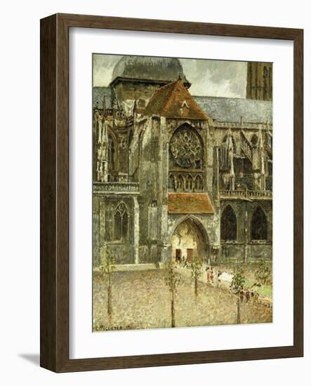 The Portal of the Church Saint-Jacques at Dieppe; Portail de l'Eglise Saint-Jacques a Dieppe, 1901-Camille Pissarro-Framed Giclee Print