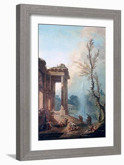 The Portico of a Country Mansion, 1773-Robert Hubert-Framed Giclee Print