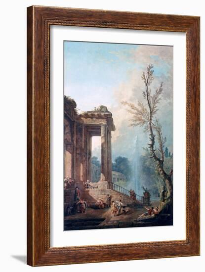 The Portico of a Country Mansion, 1773-Robert Hubert-Framed Giclee Print