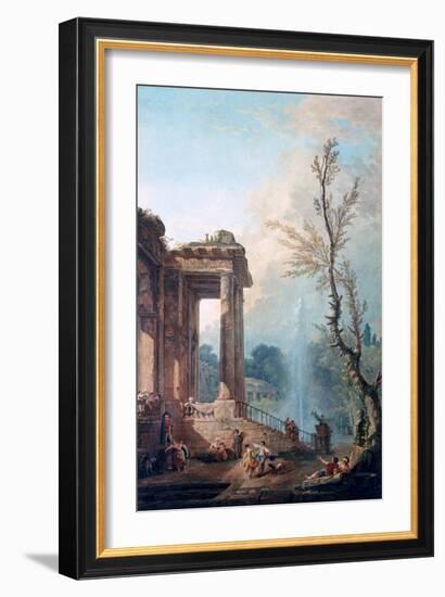 The Portico of a Country Mansion, 1773-Robert Hubert-Framed Giclee Print