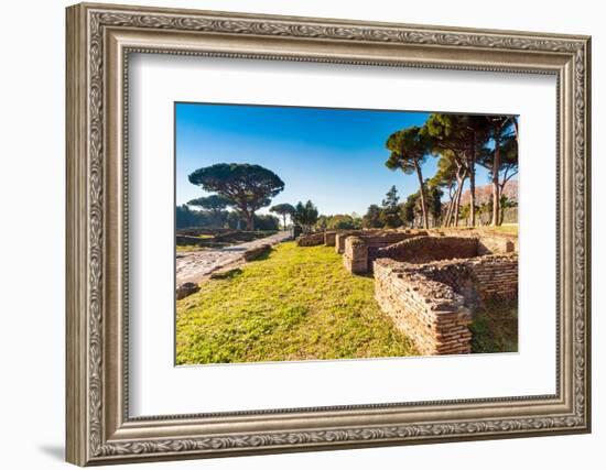 The Portico of the Sloping Roof, Ostia Antica archaeological site, Ostia, Rome province-Nico Tondini-Framed Photographic Print