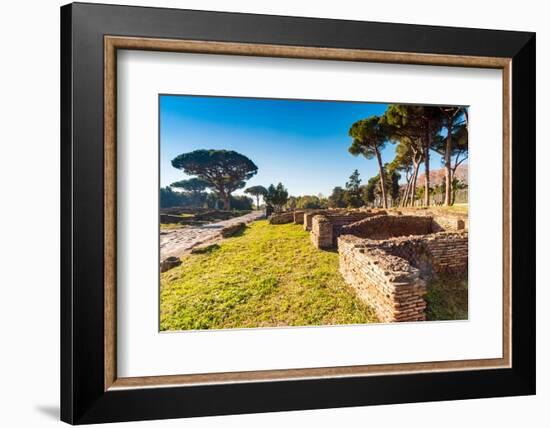 The Portico of the Sloping Roof, Ostia Antica archaeological site, Ostia, Rome province-Nico Tondini-Framed Photographic Print