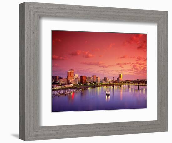 The Portland Spirit on the Willamette River at Sunrise in Portland, Oregon, USA-Janis Miglavs-Framed Photographic Print