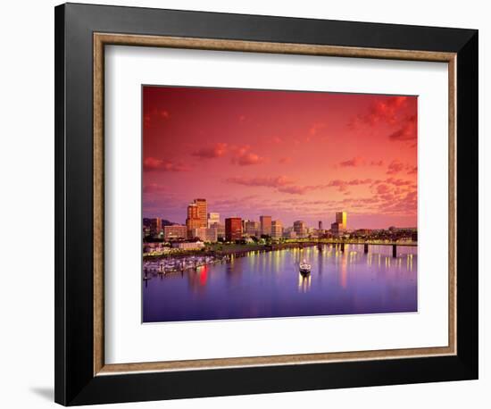 The Portland Spirit on the Willamette River at Sunrise in Portland, Oregon, USA-Janis Miglavs-Framed Photographic Print