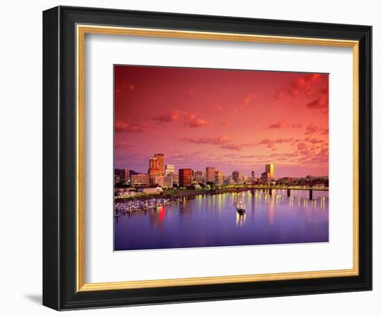 The Portland Spirit on the Willamette River at Sunrise in Portland, Oregon, USA-Janis Miglavs-Framed Photographic Print