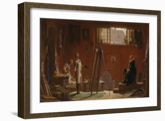 The Portrait Painter, about 1858-Carl Spitzweg-Framed Giclee Print