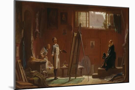 The Portrait Painter, about 1858-Carl Spitzweg-Mounted Giclee Print