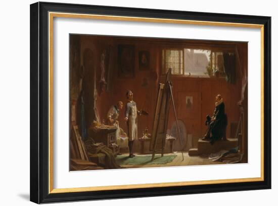 The Portrait Painter, about 1858-Carl Spitzweg-Framed Giclee Print