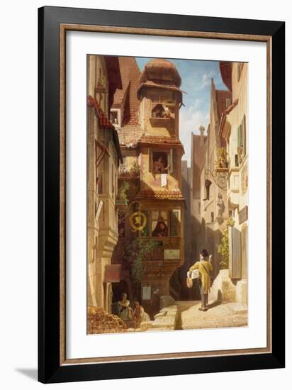 The Postman, about 1852-59-Carl Spitzweg-Framed Giclee Print