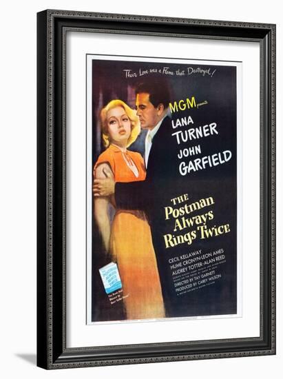 The Postman Always Rings Twice, Lana Turner, John Garfield, 1946-null-Framed Premium Giclee Print