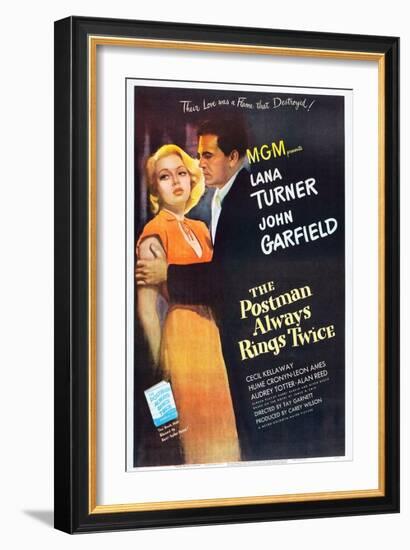 The Postman Always Rings Twice, Lana Turner, John Garfield, 1946-null-Framed Premium Giclee Print