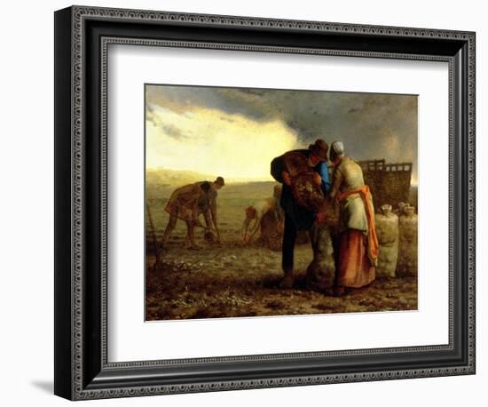 The Potato Harvest, 1855-Jean-François Millet-Framed Giclee Print