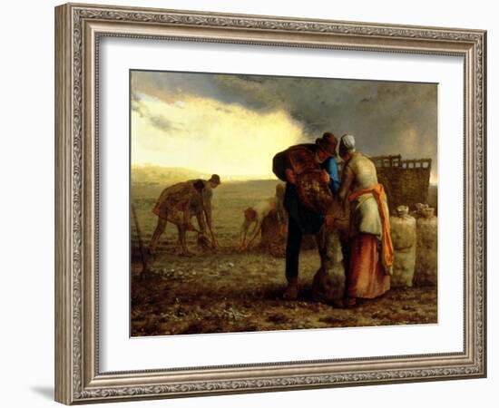 The Potato Harvest, 1855-Jean-François Millet-Framed Giclee Print