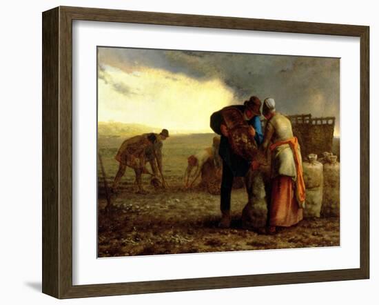 The Potato Harvest, 1855-Jean-François Millet-Framed Giclee Print