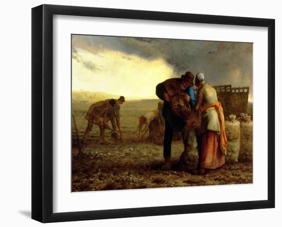 The Potato Harvest, 1855-Jean-François Millet-Framed Giclee Print