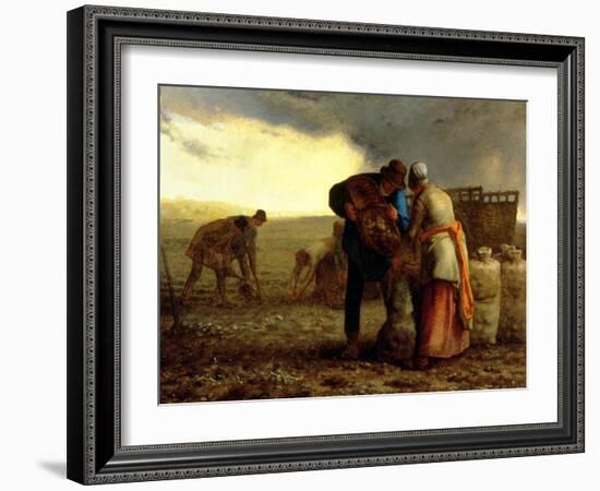 The Potato Harvest, 1855-Jean-François Millet-Framed Giclee Print