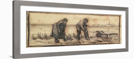 The Potato Harvest, from a Series of Four Drawings Representing the Four Seasons-Vincent van Gogh-Framed Giclee Print