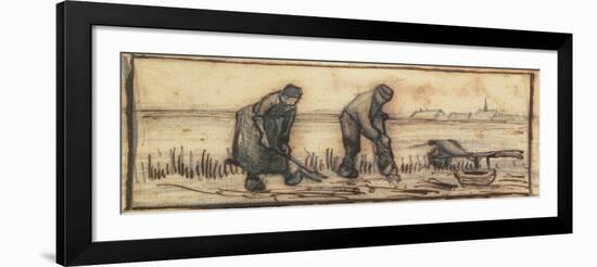 The Potato Harvest, from a Series of Four Drawings Representing the Four Seasons-Vincent van Gogh-Framed Giclee Print