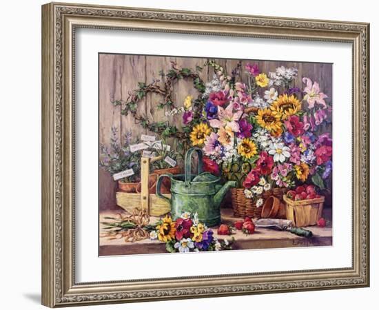 The Potting Bench-Barbara Mock-Framed Giclee Print