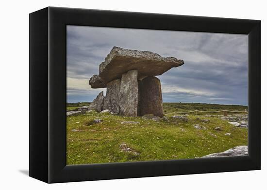 The Poulnabrone dolmen, prehistoric slab burial chamber, The Burren, County Clare, Munster, Republi-Nigel Hicks-Framed Premier Image Canvas