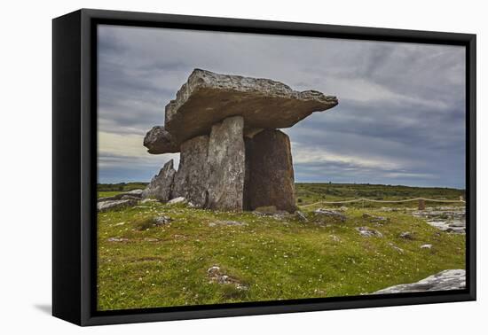 The Poulnabrone dolmen, prehistoric slab burial chamber, The Burren, County Clare, Munster, Republi-Nigel Hicks-Framed Premier Image Canvas