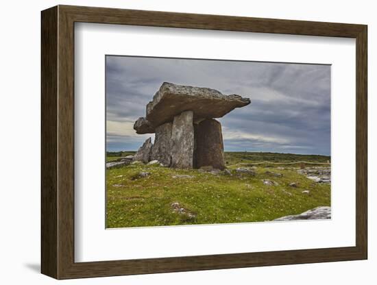 The Poulnabrone dolmen, prehistoric slab burial chamber, The Burren, County Clare, Munster, Republi-Nigel Hicks-Framed Photographic Print