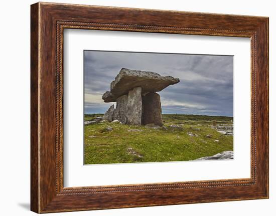 The Poulnabrone dolmen, prehistoric slab burial chamber, The Burren, County Clare, Munster, Republi-Nigel Hicks-Framed Photographic Print