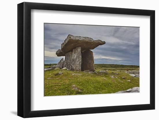 The Poulnabrone dolmen, prehistoric slab burial chamber, The Burren, County Clare, Munster, Republi-Nigel Hicks-Framed Photographic Print