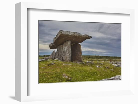 The Poulnabrone dolmen, prehistoric slab burial chamber, The Burren, County Clare, Munster, Republi-Nigel Hicks-Framed Photographic Print