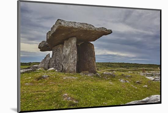 The Poulnabrone dolmen, prehistoric slab burial chamber, The Burren, County Clare, Munster, Republi-Nigel Hicks-Mounted Photographic Print