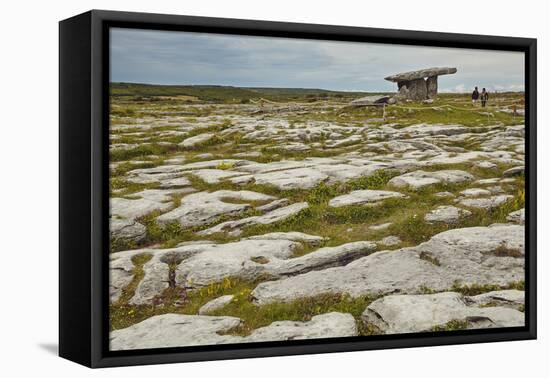 The Poulnabrone dolmen, prehistoric slab burial chamber, The Burren, County Clare, Munster, Republi-Nigel Hicks-Framed Premier Image Canvas