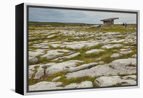 The Poulnabrone dolmen, prehistoric slab burial chamber, The Burren, County Clare, Munster, Republi-Nigel Hicks-Framed Premier Image Canvas