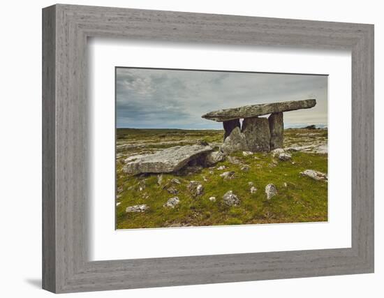 The Poulnabrone dolmen, prehistoric slab burial chamber, The Burren, County Clare, Munster, Republi-Nigel Hicks-Framed Photographic Print