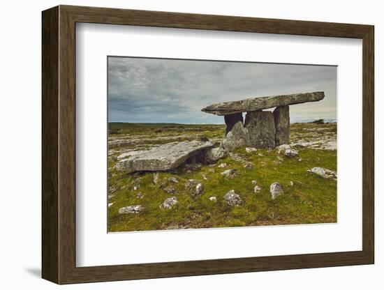 The Poulnabrone dolmen, prehistoric slab burial chamber, The Burren, County Clare, Munster, Republi-Nigel Hicks-Framed Photographic Print