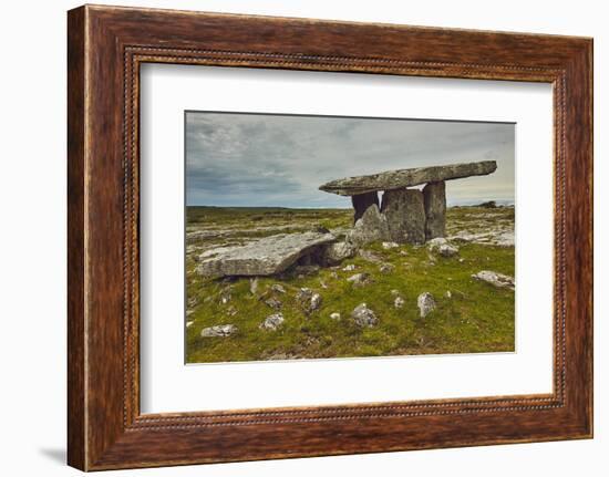 The Poulnabrone dolmen, prehistoric slab burial chamber, The Burren, County Clare, Munster, Republi-Nigel Hicks-Framed Photographic Print