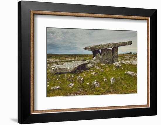 The Poulnabrone dolmen, prehistoric slab burial chamber, The Burren, County Clare, Munster, Republi-Nigel Hicks-Framed Photographic Print