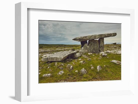 The Poulnabrone dolmen, prehistoric slab burial chamber, The Burren, County Clare, Munster, Republi-Nigel Hicks-Framed Photographic Print