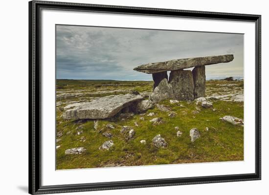 The Poulnabrone dolmen, prehistoric slab burial chamber, The Burren, County Clare, Munster, Republi-Nigel Hicks-Framed Photographic Print