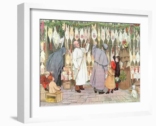 The Poulterer, 1899. From The Book of Shops, 1899-Francis Donkin Bedford-Framed Giclee Print