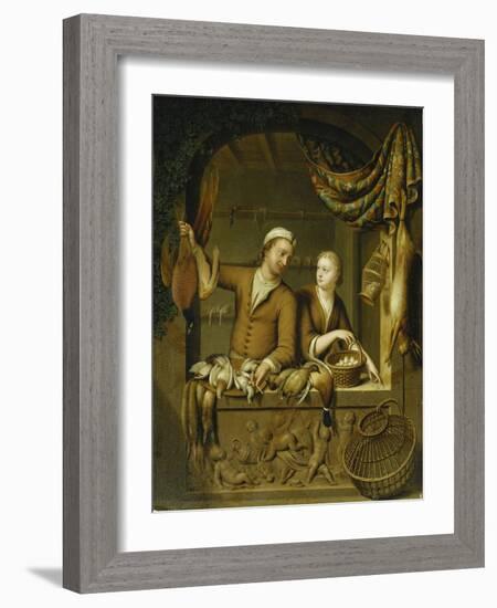 The Poultry Sellers, 1727-Willem Van Mieris-Framed Giclee Print