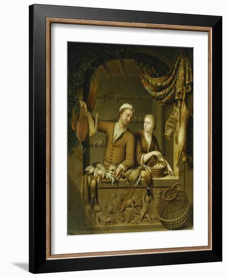 The Poultry Sellers, 1727-Willem Van Mieris-Framed Giclee Print