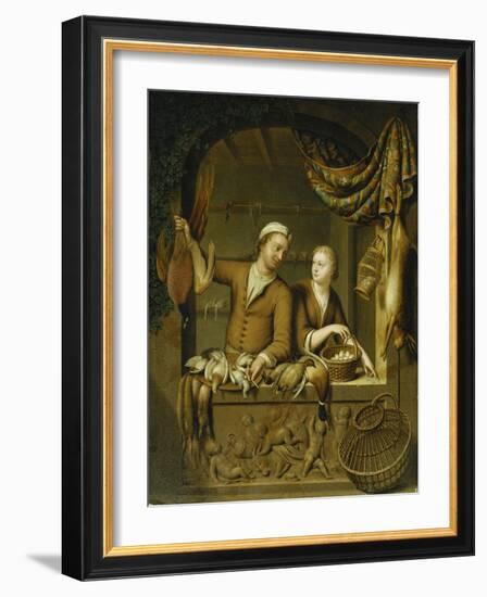 The Poultry Sellers, 1727-Willem Van Mieris-Framed Giclee Print