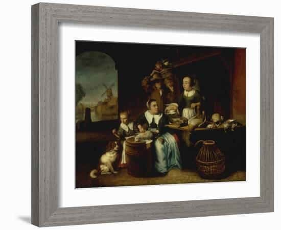 The Poultry Shop-Nicholaes Maes-Framed Giclee Print