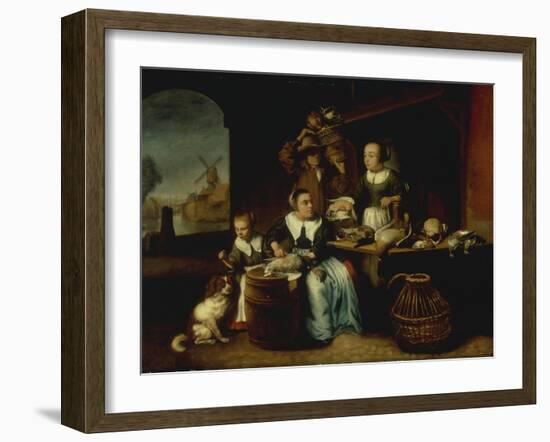 The Poultry Shop-Nicholaes Maes-Framed Giclee Print